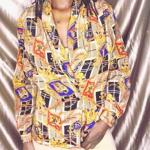 90’s vibe printed blouse